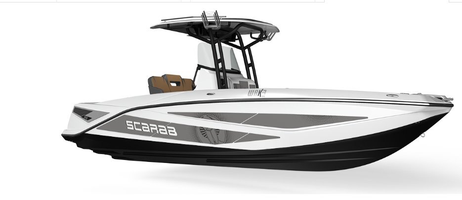 2025 Scarab 255 Open LX WAKE BLACK/VELOCITY WHITE