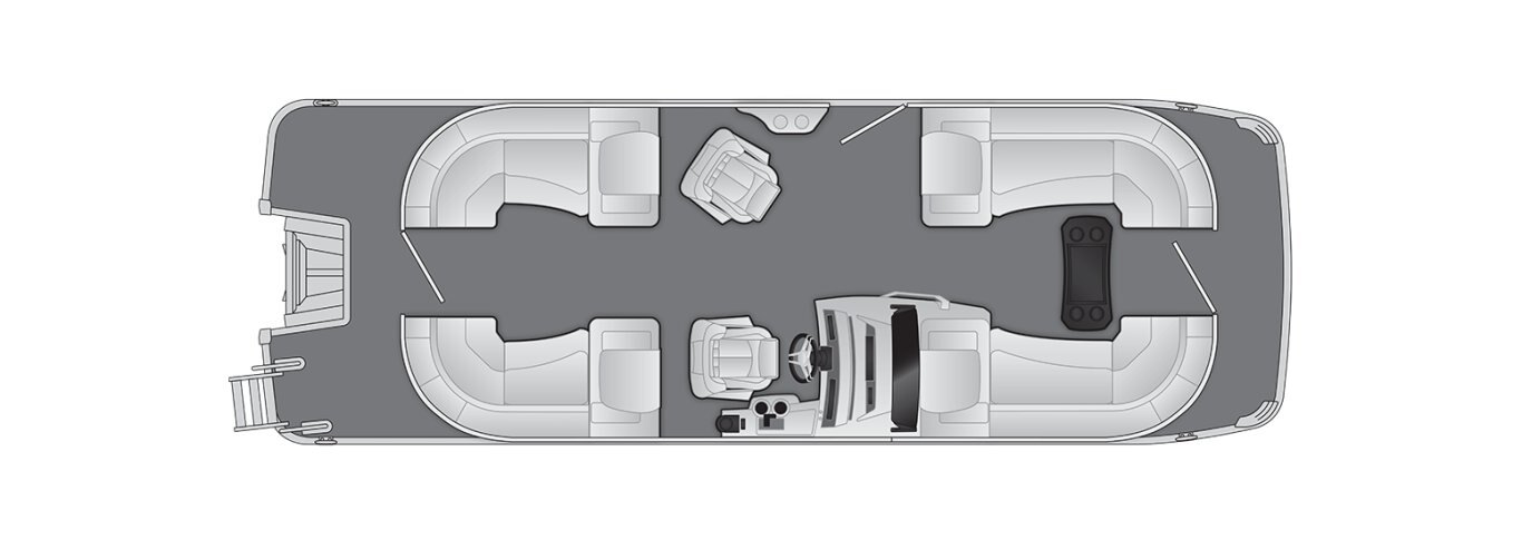 2026 Bennington R Line 23 R Stern Radius Quad Bench