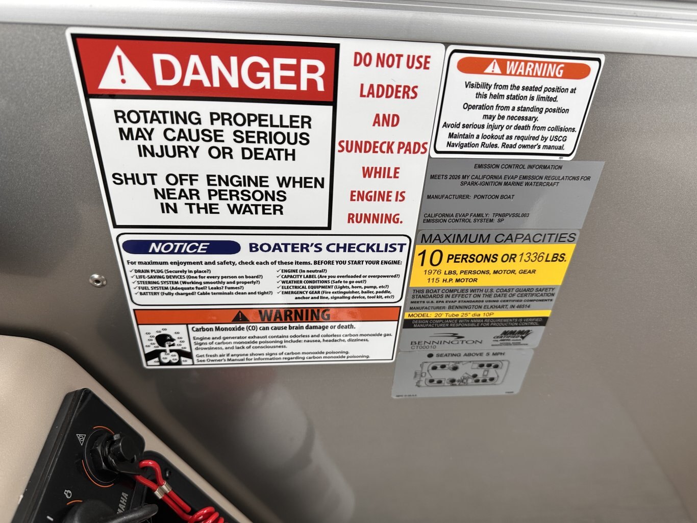 2026 Bennington 21SSR 115HP YAMAHA