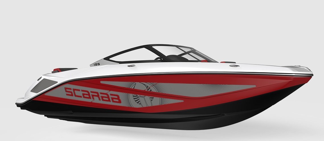 2026 Scarab 195 LX Black/Crimson Red