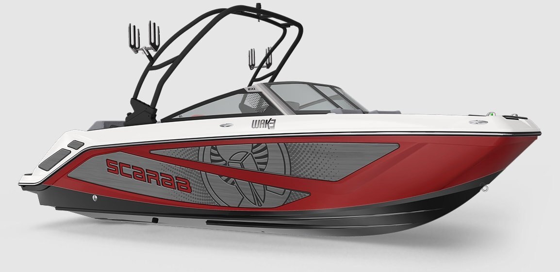 2026 Scarab 210 LX WAKE Black/Crimson Red