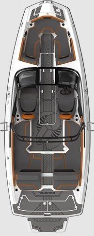 2026 Scarab 215 LX WAKE Black/Afterburner Orange