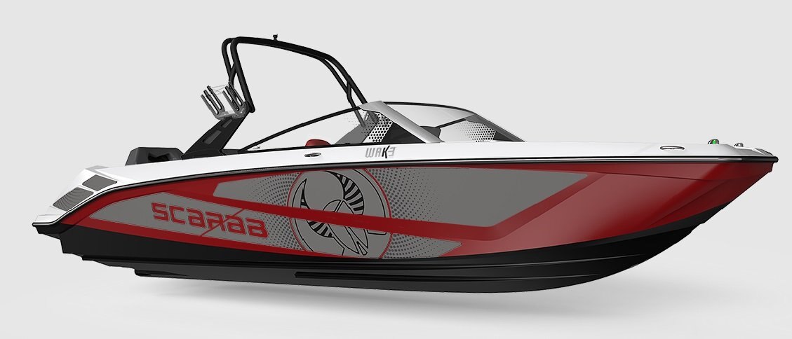 2026 Scarab 235 LX WAKE Black/Crimson Red