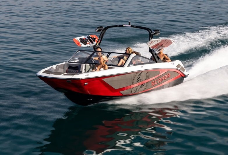 2026 Scarab 235 LX WAKE Black/Afterburner Orange
