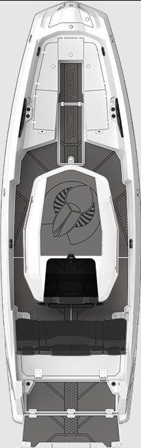 2026 Scarab 255 Open LX Black/Denim Blue