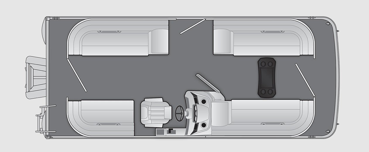2026 Bennington S Line 21 S STERN RADIUS QUAD BENCH