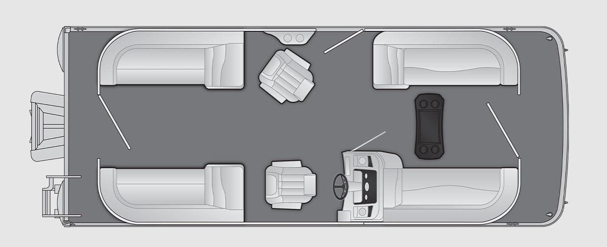 2026 Bennington S Line 22 S STERN RADIUS QUAD BENCH