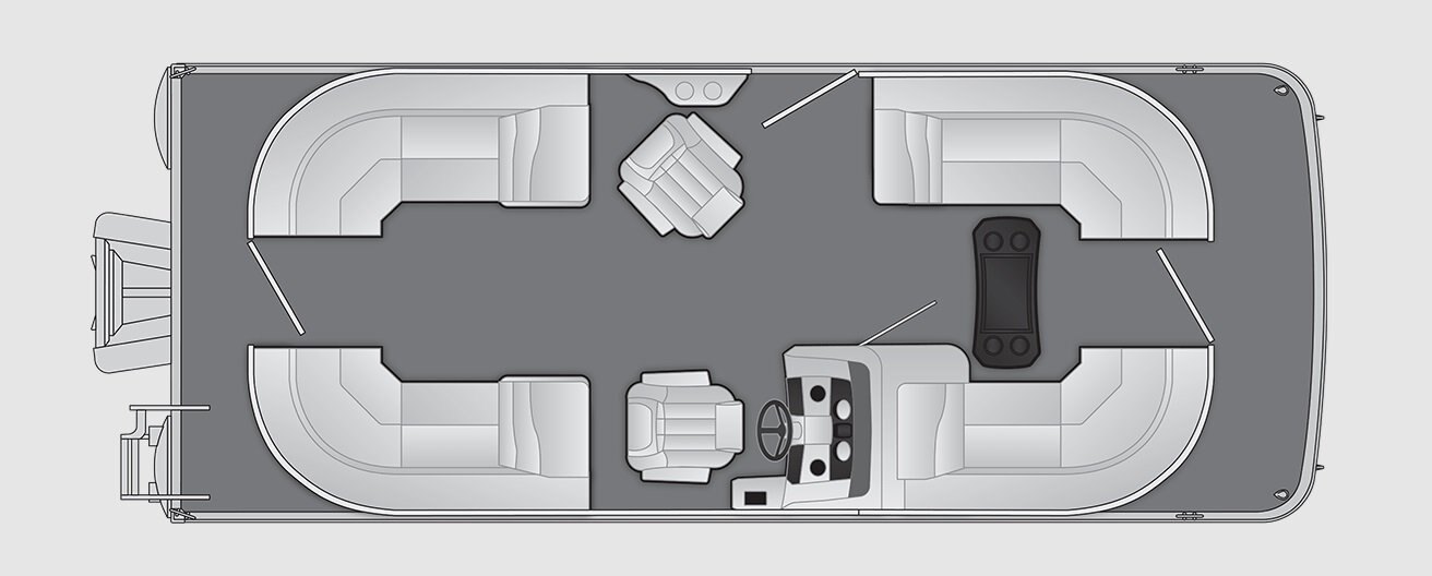 2026 Bennington SX Line 22 SX STERN RADIUS QUAD BENCH
