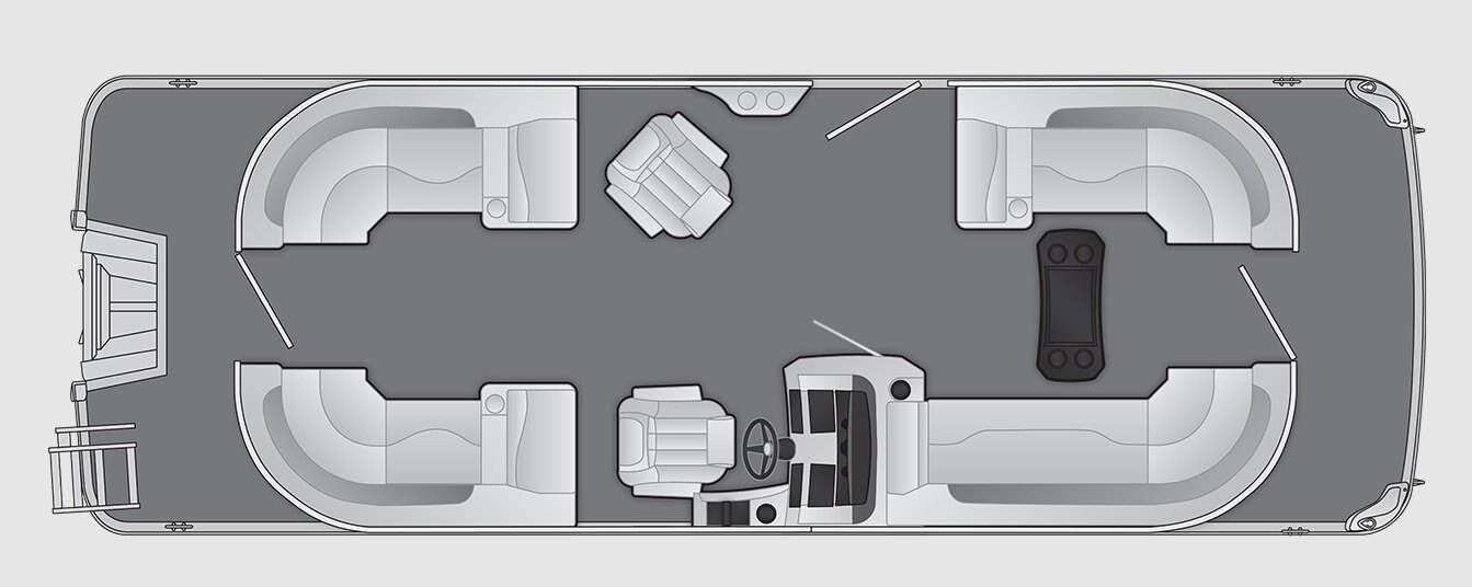 2026 Bennington L Line 24 L Stern Radius Quad Bench