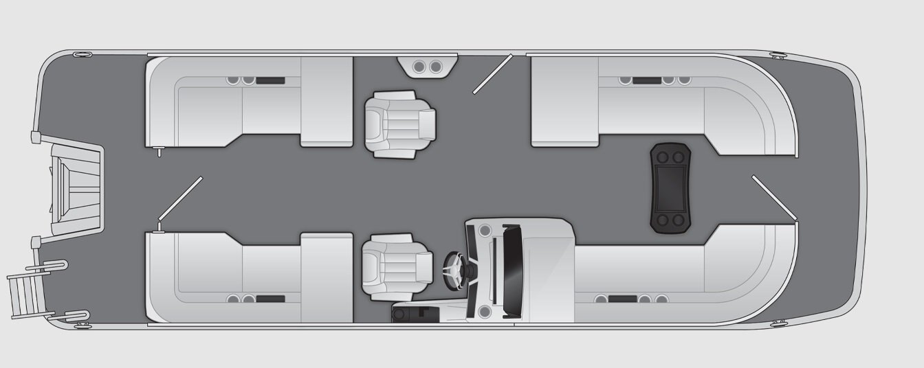 2026 Bennington M Line 24 M Fastback Quad Bench