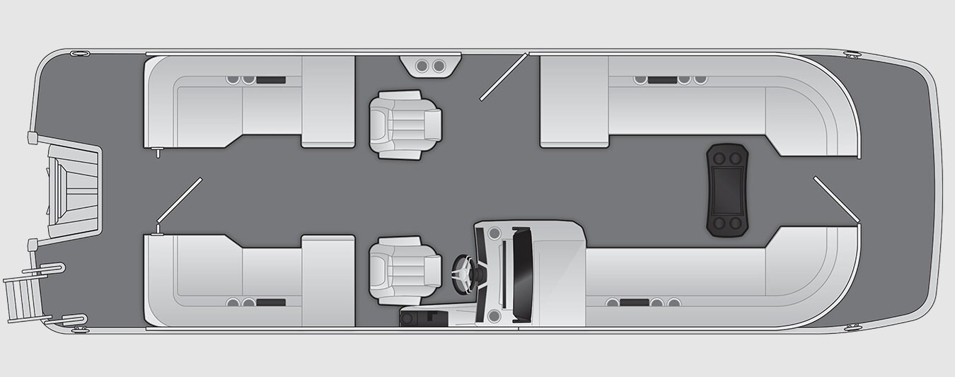 2026 Bennington M Line 26 M Fastback Quad Bench