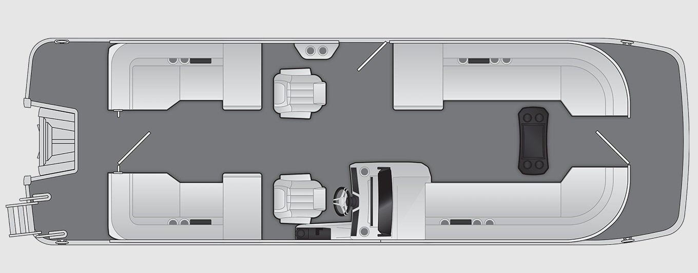 2026 Bennington M Line 26 M Open Fastback Quad Bench