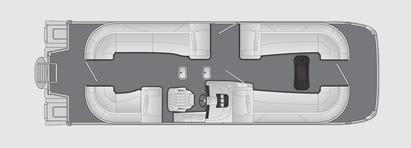 2026 Bennington R Line 27 R Stern Radius Quad Bench