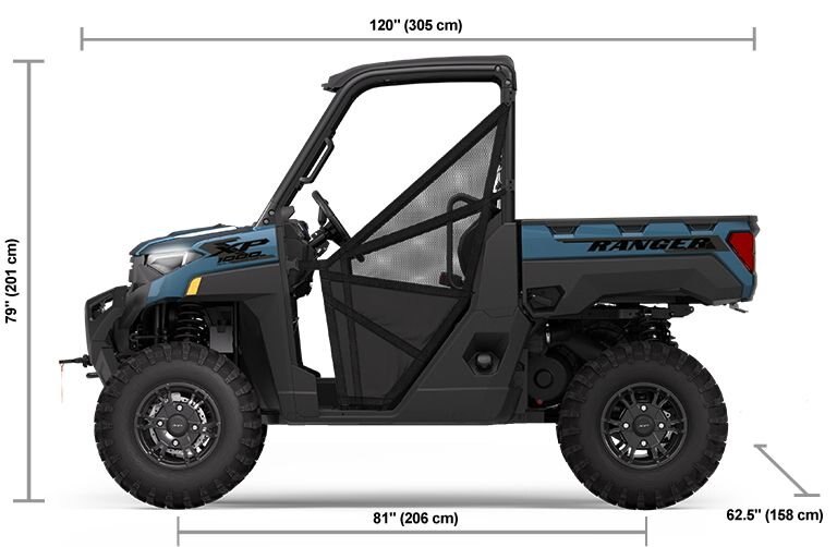 2025 Polaris RANGER XP 1000 PREMIUM 3 SEAT BLUE SLATE METALLIC SMOKE