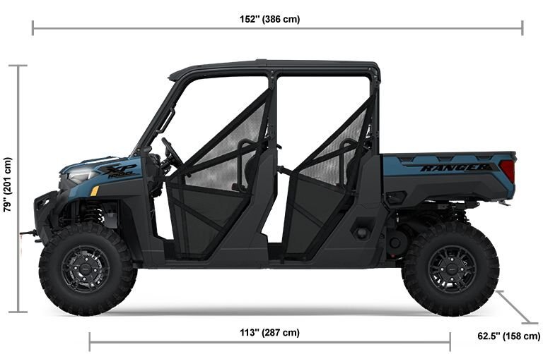 2025 Polaris RANGER CREW XP 1000 PREMIUM 6 SEAT BLUE SLATE METALLIC SMOKE