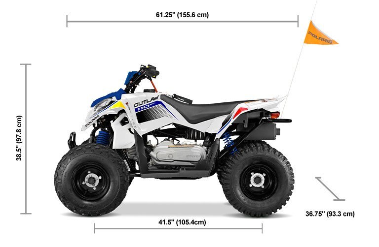 2025 Polaris OUTLAW 110 EFI BRIGHT WHITE / POLARIS BLUE