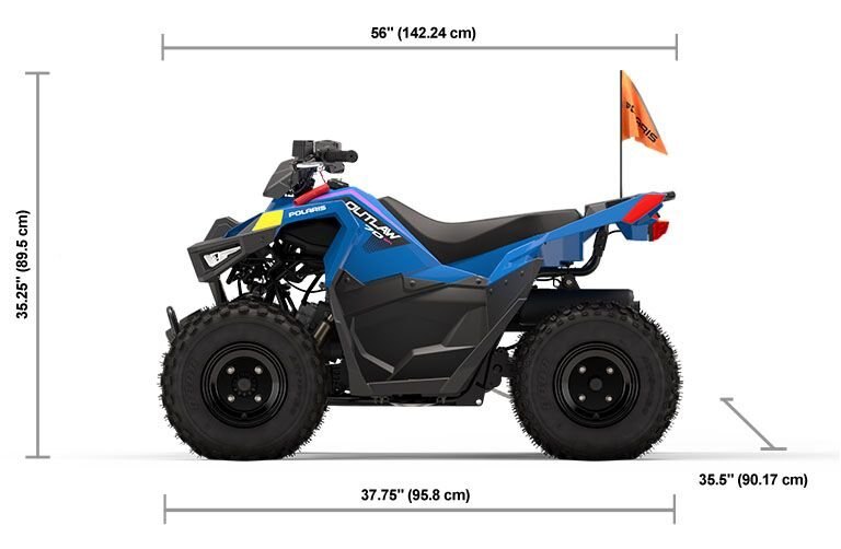 2025 Polaris Outlaw 70 EFI Velocity Blue / Fierce Fuchsia