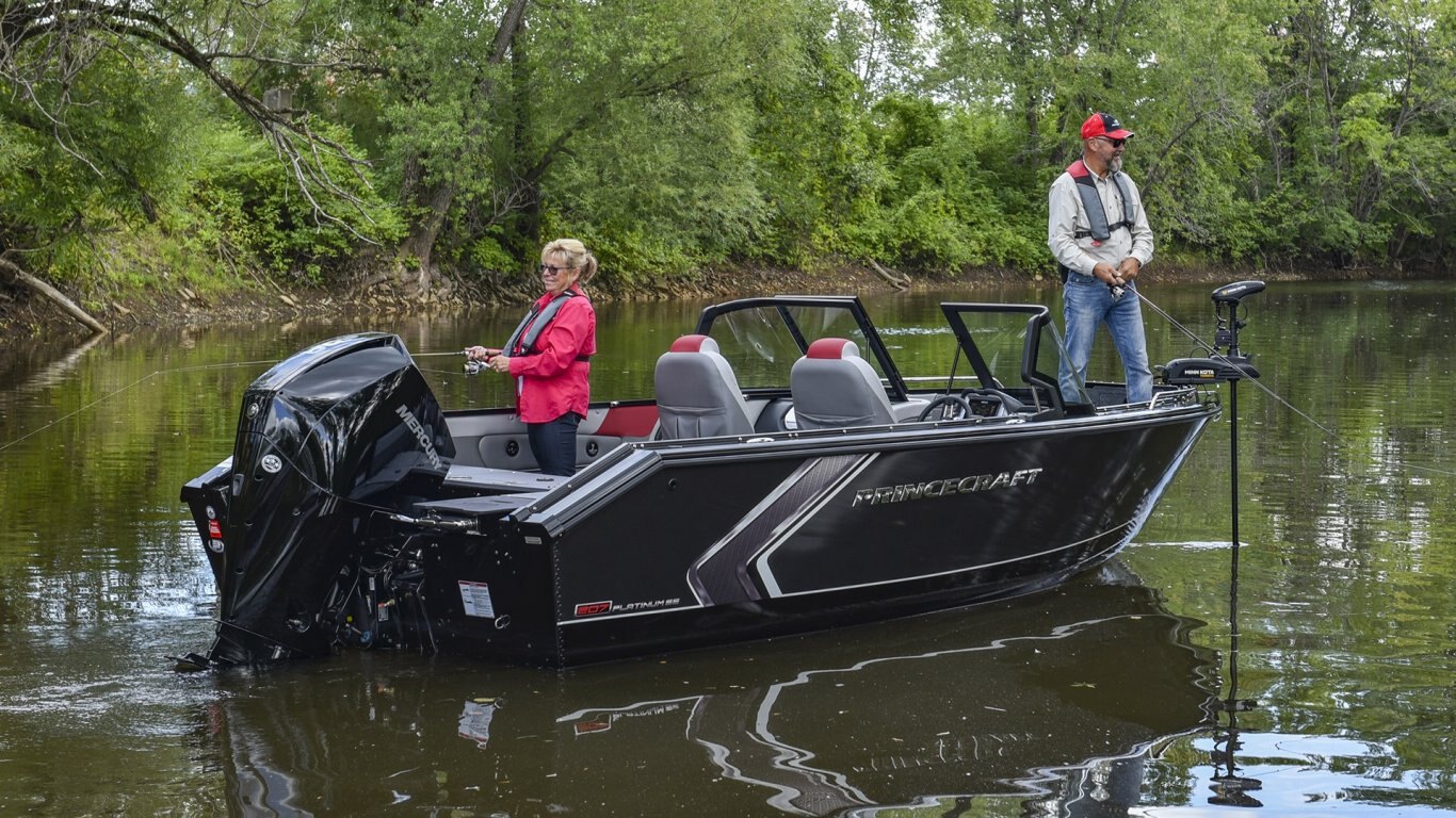 2025 Princecraft Platinum 200 Platinum metallic red (red accent)