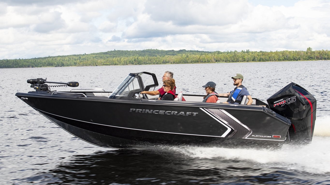 2025 Princecraft Platinum 190 Platinum metallic grey (blue accent)