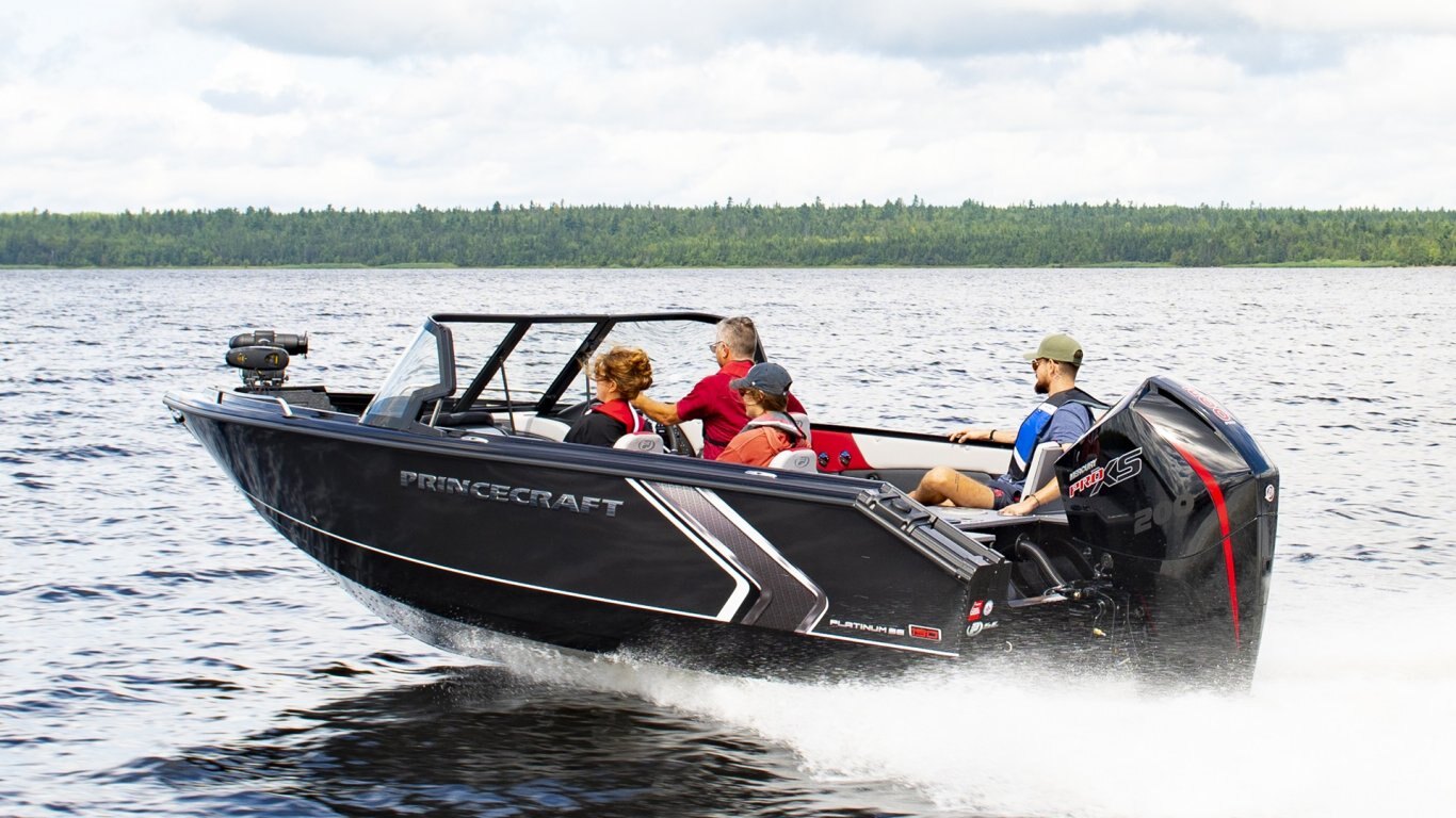 2025 Princecraft Platinum 190 Platinum metallic grey (red accent)