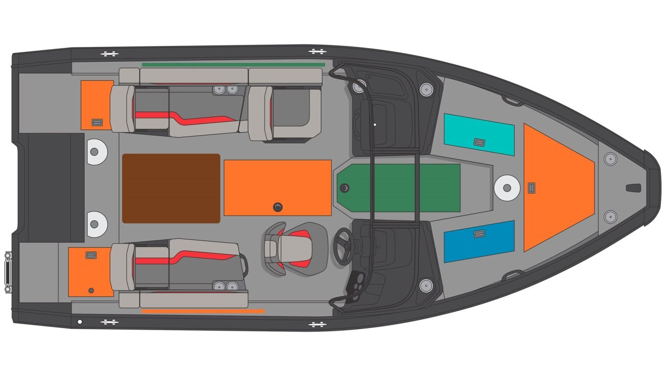 2025 Princecraft Sport 188 Anthracite grey (blue accent)