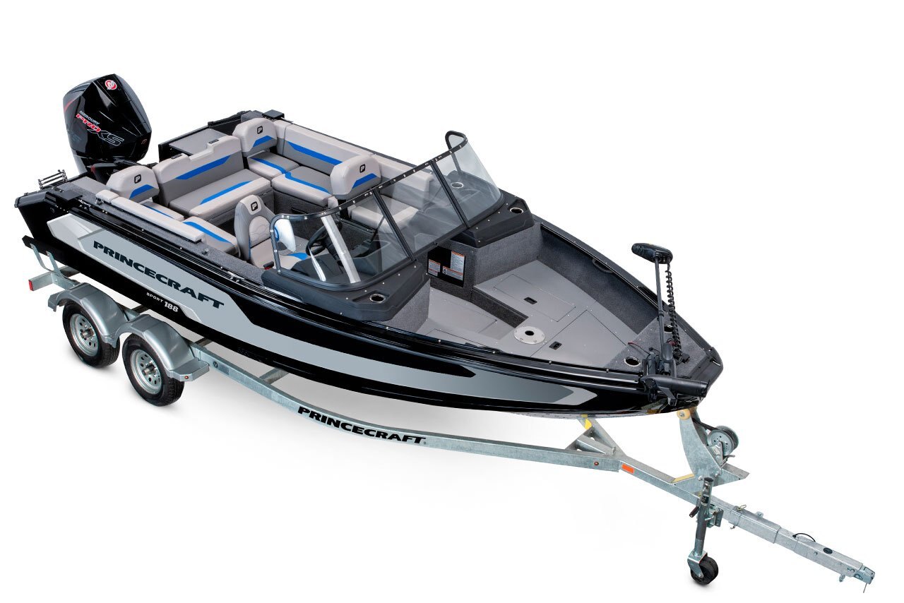 2025 Princecraft Sport 188 Anthracite grey (blue accent)