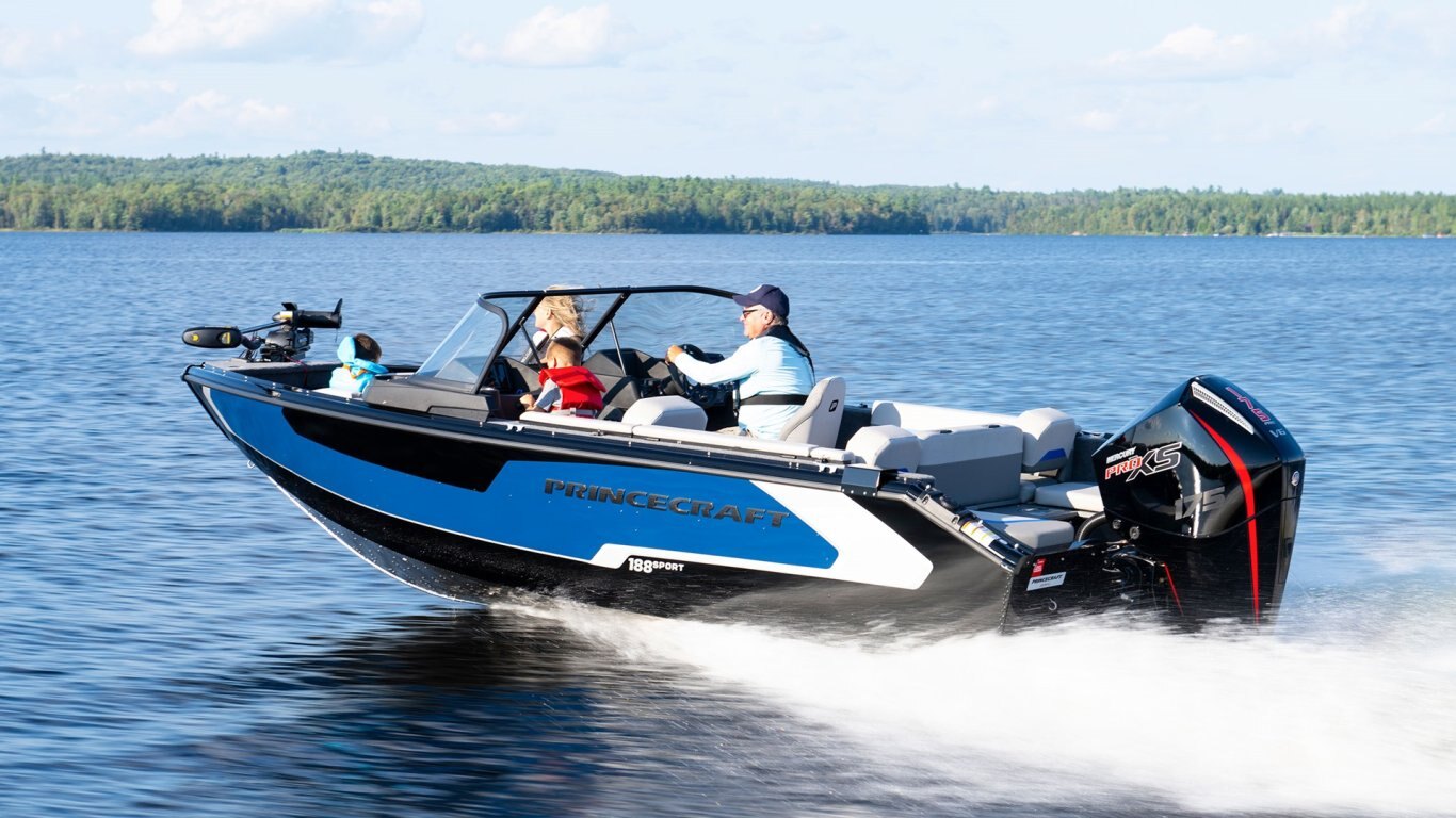 2025 Princecraft Sport 188 Anthracite grey (blue accent)