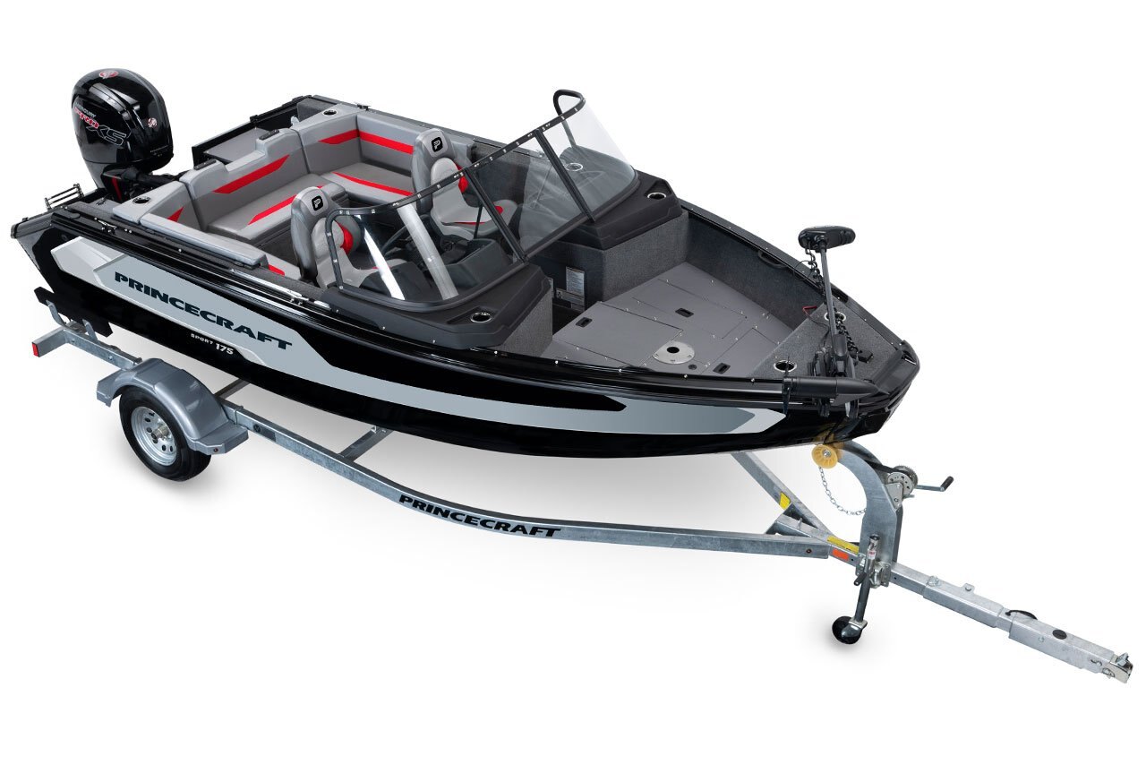 2025 Princecraft Sport 175 Anthracite grey (red accent)