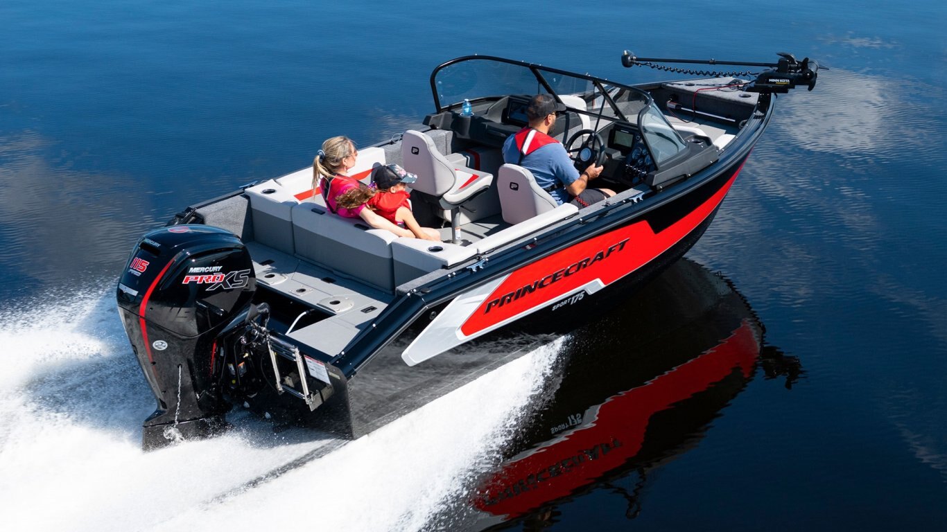 2025 Princecraft Sport 175 Octane red (red accent)