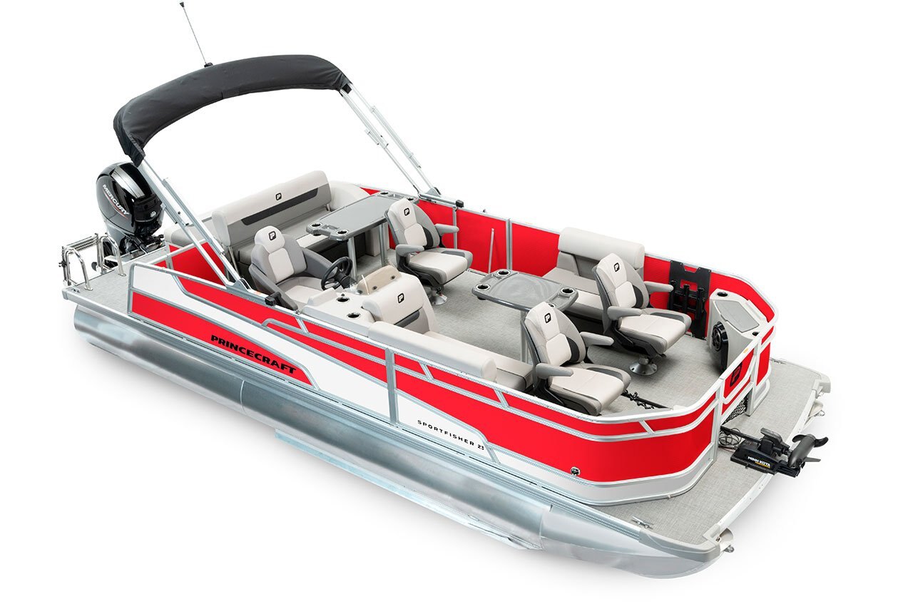 2025 Princecraft Sportfisher 23 2S RL Ruby red Onyx White Edition