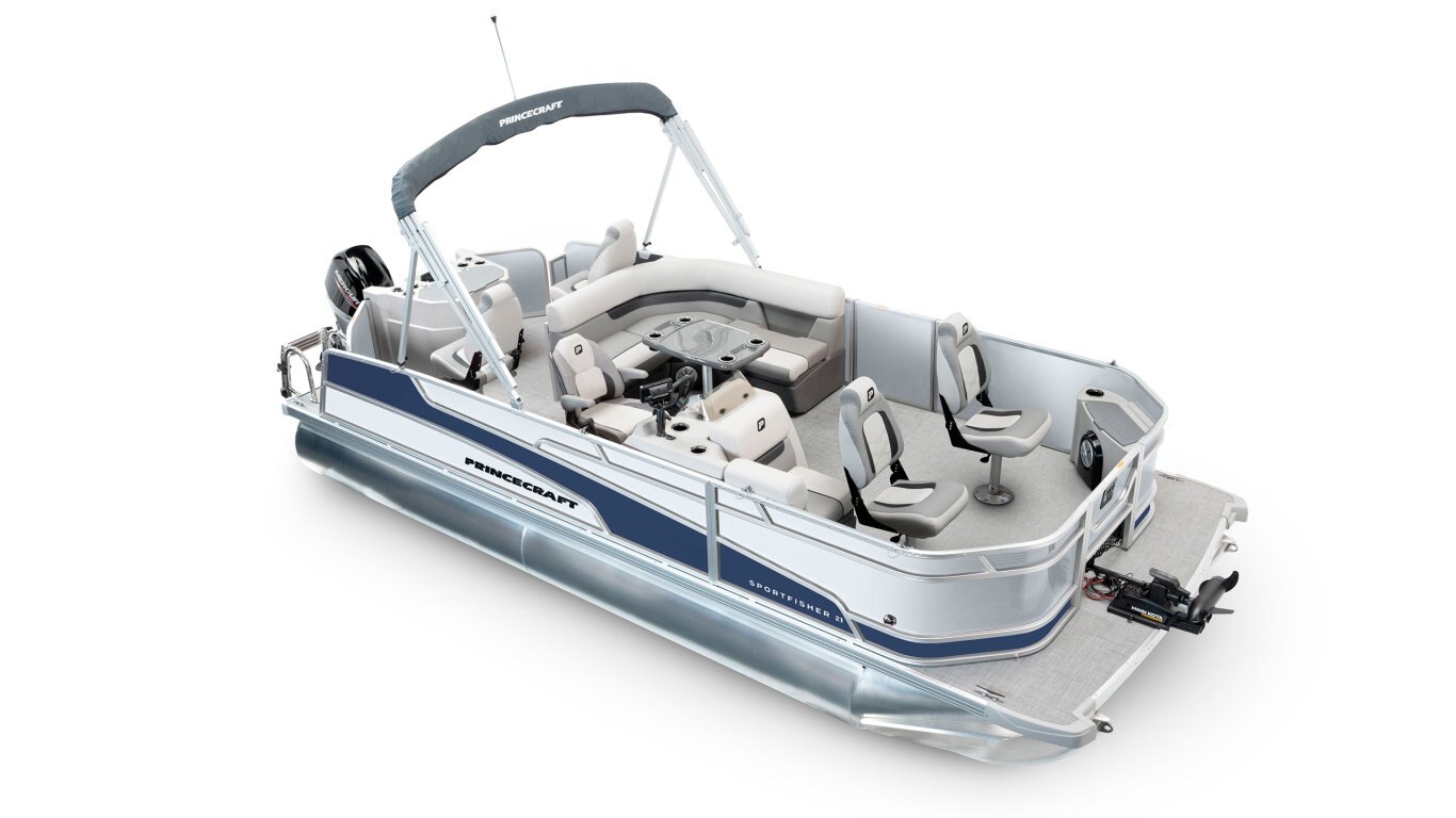 2025 Princecraft Sportfisher 21 4S Pearl grey Nautical Blue Edition