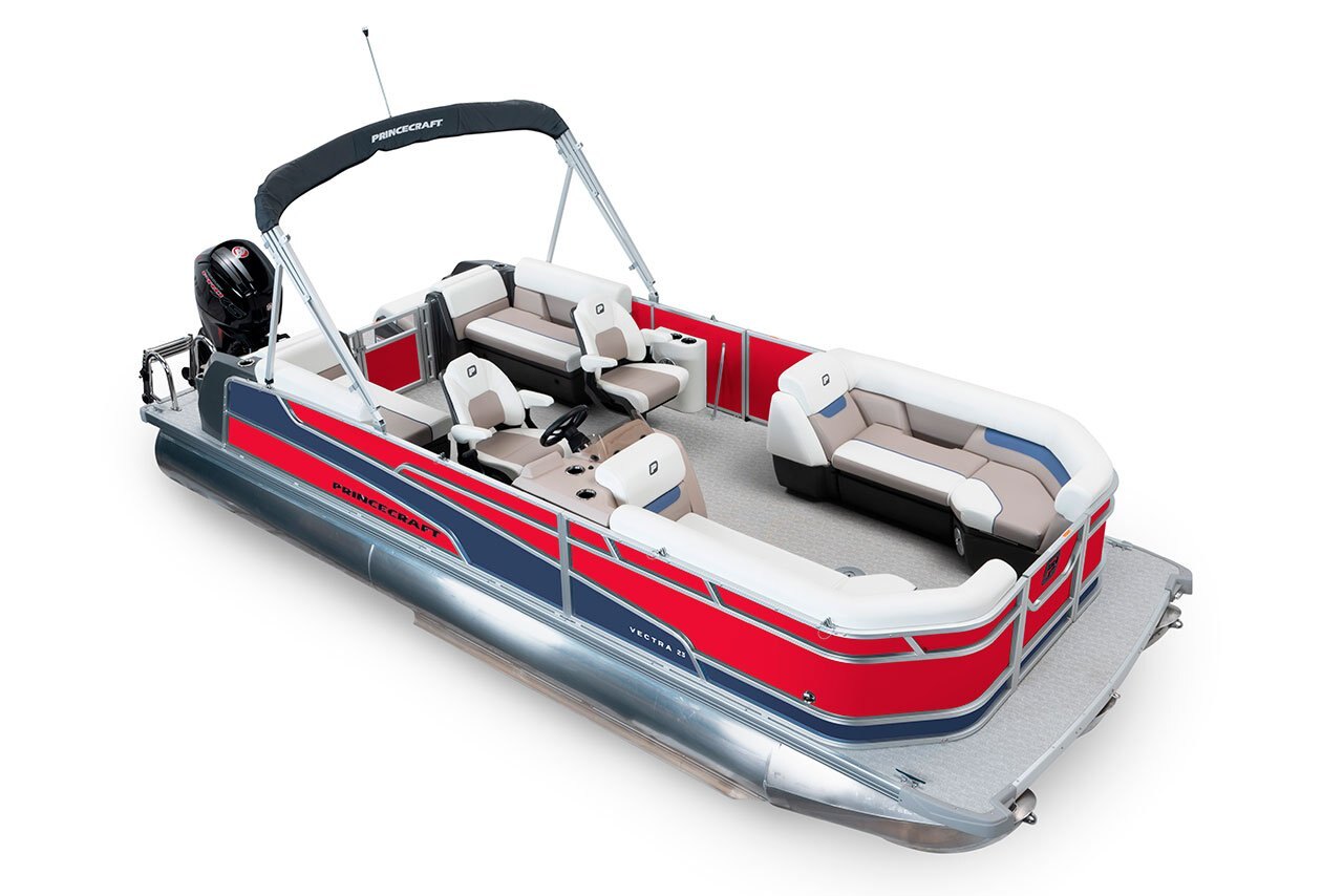 2025 Princecraft Vectra 23 XT Ruby red Nautical Blue Edition