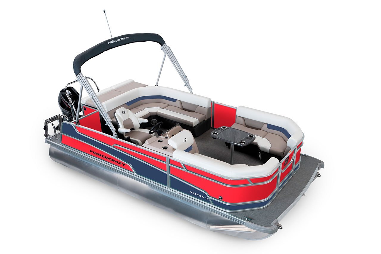 2025 Princecraft Vectra 19 L Ruby red Nautical Blue Edition