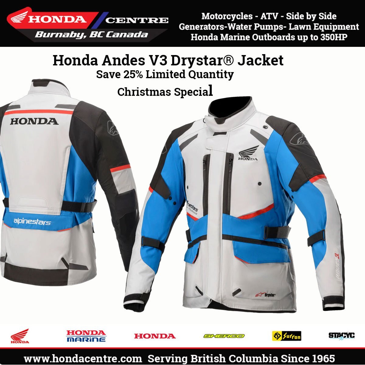 Alpinestars Honda Branded Andes V3 Jacket