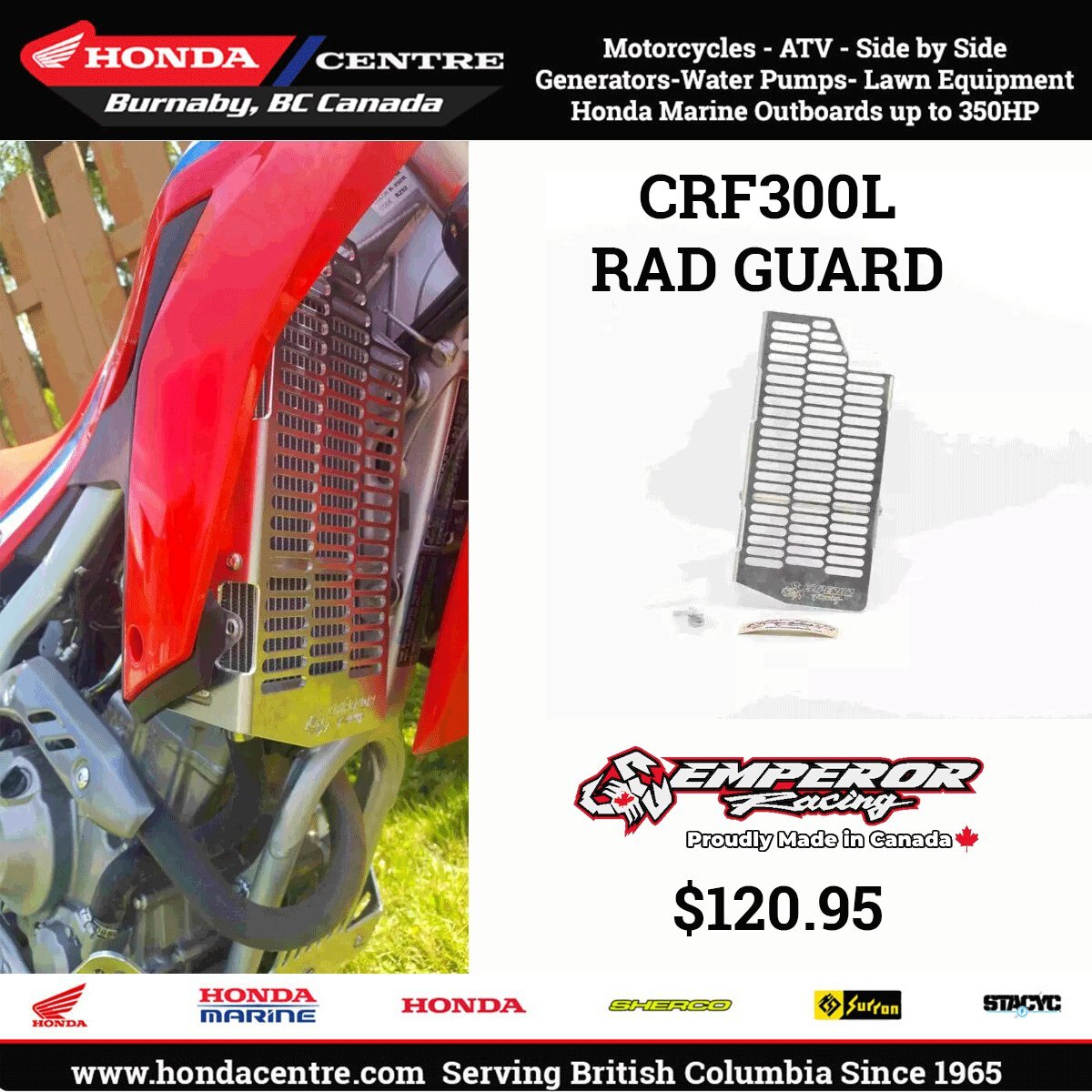 Honda CRF300L Emperor Racing Skid Plates