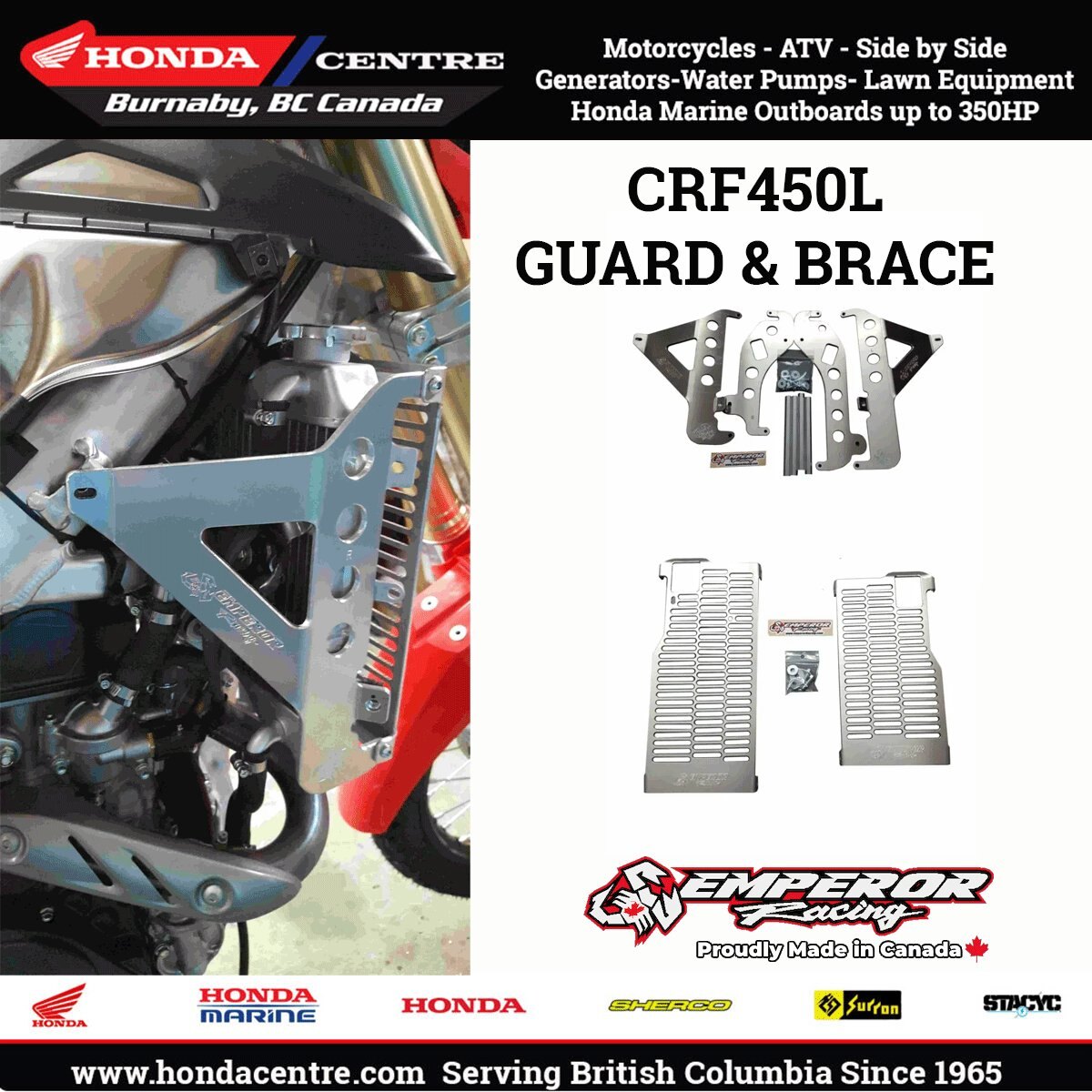 Honda CRF450L Skid Plates fro Emperor Racing