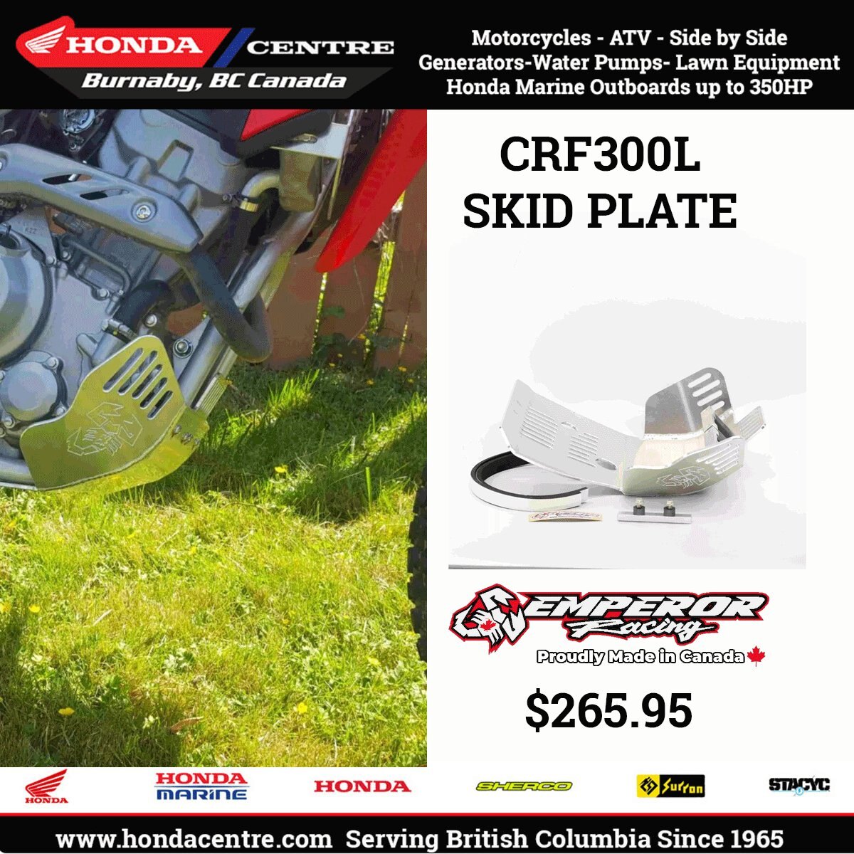 Honda CRF300L and CRF450RL Skid Plates and Rad Guards.