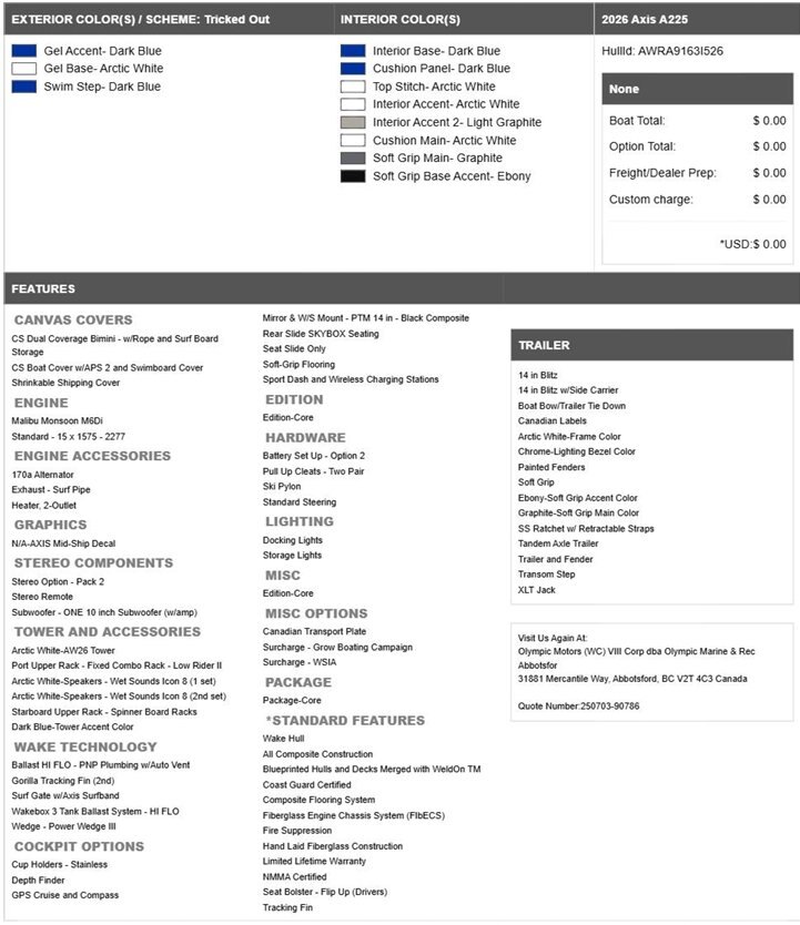 BUILD YOUR 2026 DREAM MALIBU OR AXIS SURFBOAT WITH MALIBU ORDER FORM INITALIZER