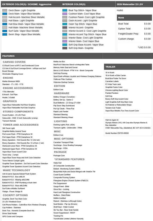 BUILD YOUR 2026 DREAM MALIBU OR AXIS SURFBOAT WITH MALIBU ORDER FORM INITALIZER