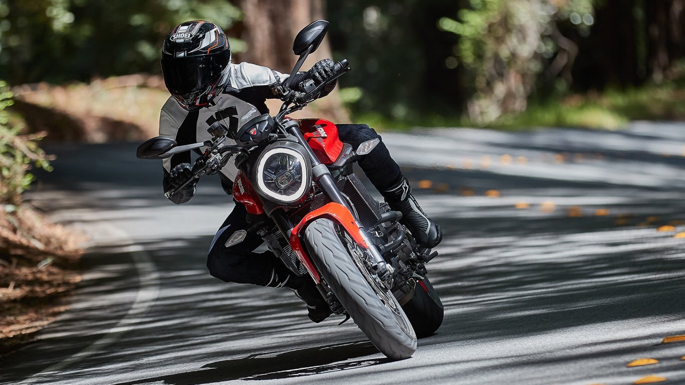 2025 Ducati Monster + Ducati Red with black wheels
