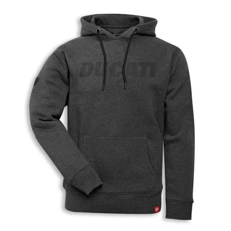 ANTHRACITE GREY HOODIE LOGO SWEATSHIRT