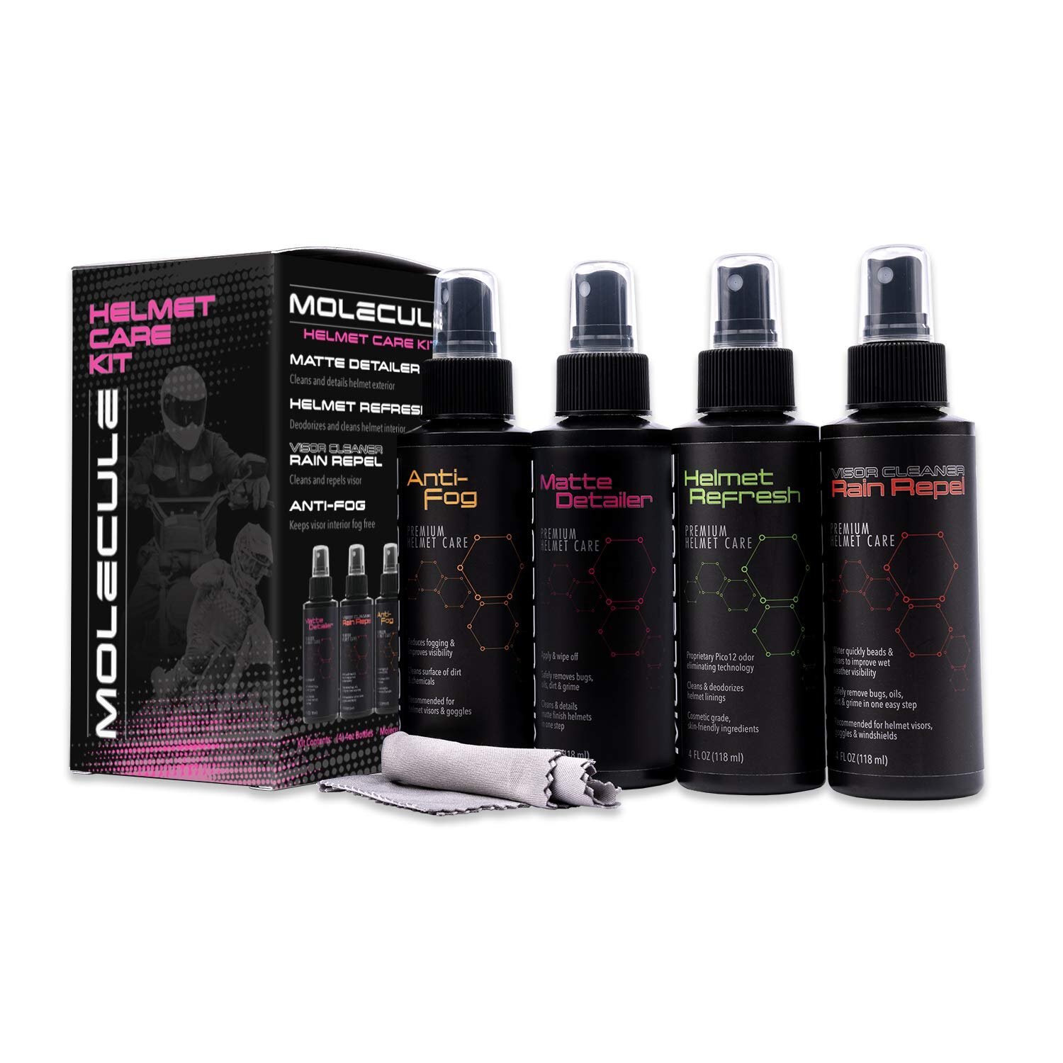 Molecule Matte Helmet Care Kit 4 Piece