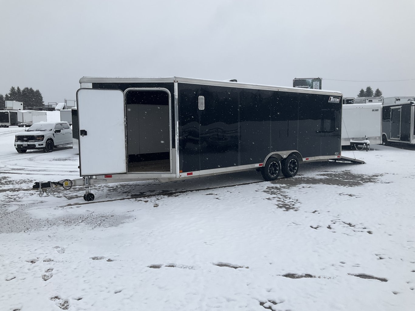 2019 Triton 8.5x22 Plus 5' V Nose All Aluminum Low Boy Snowmobile Trailer