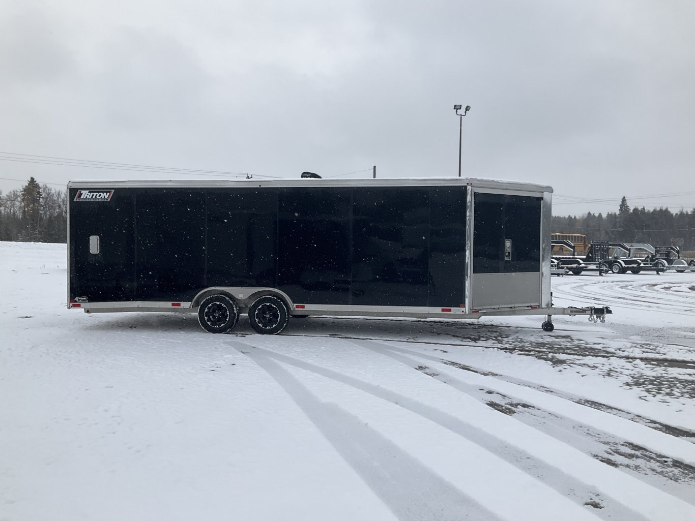 2019 Triton 8.5x22 Plus 5' V Nose All Aluminum Low Boy Snowmobile Trailer
