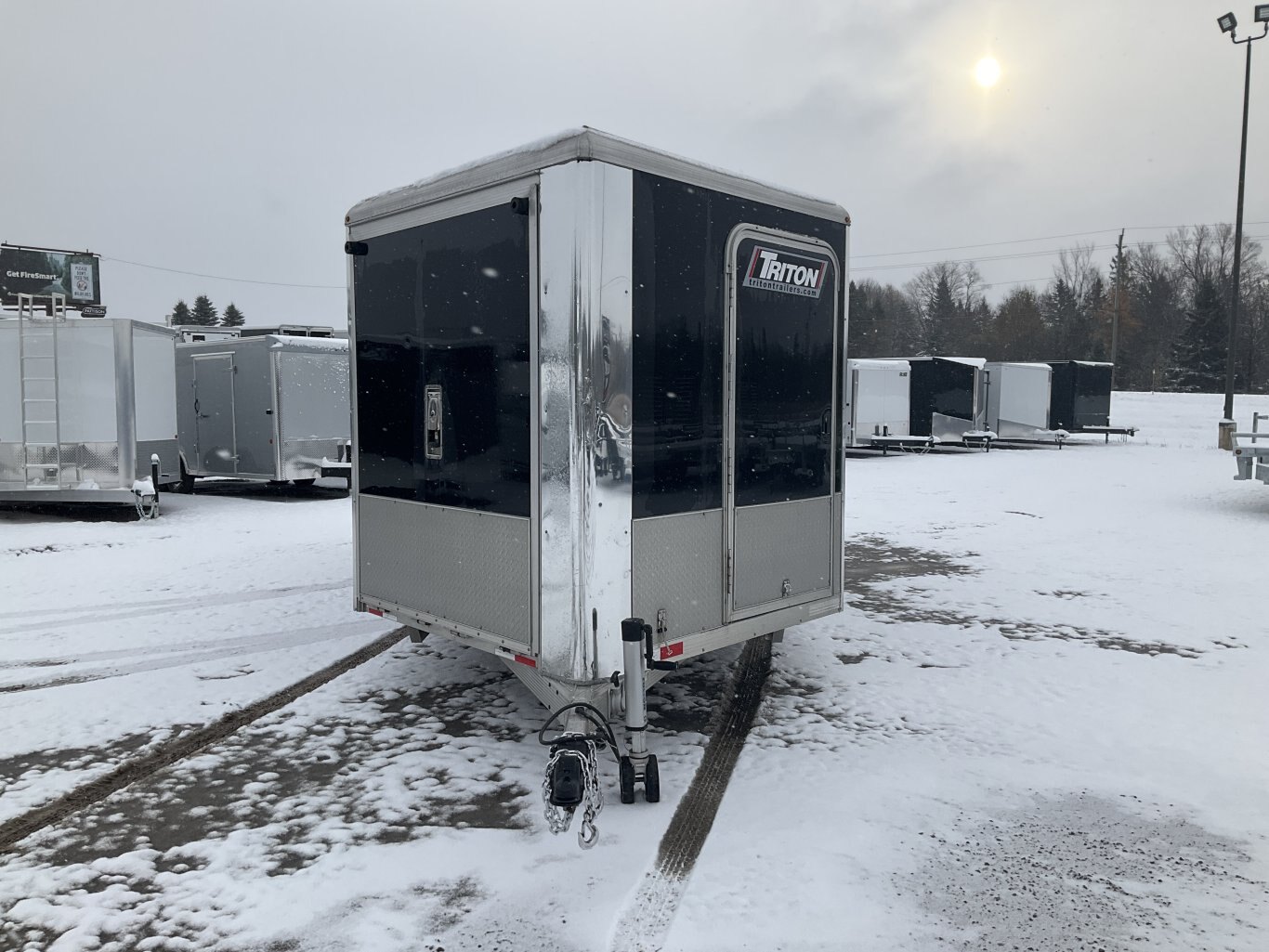 2019 Triton 8.5x22 Plus 5' V Nose All Aluminum Low Boy Snowmobile Trailer