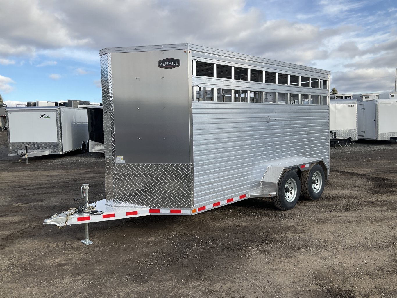 2026 Ag Haul 6'6x16 Plus V Nose Aluminum Livestock Trailer