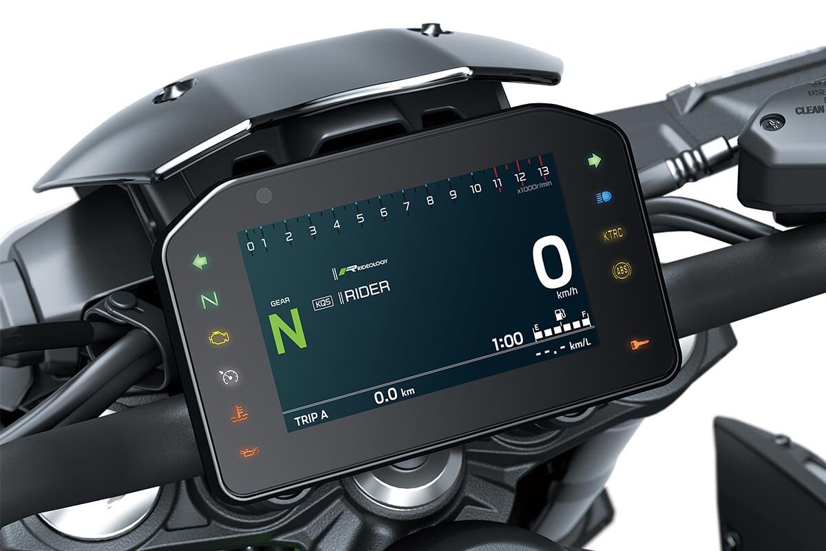 2025 Kawasaki Z900 Met. Matte Graphene Steel Gray / Met. Flat Spark Black / Candy Flat Blazed Green