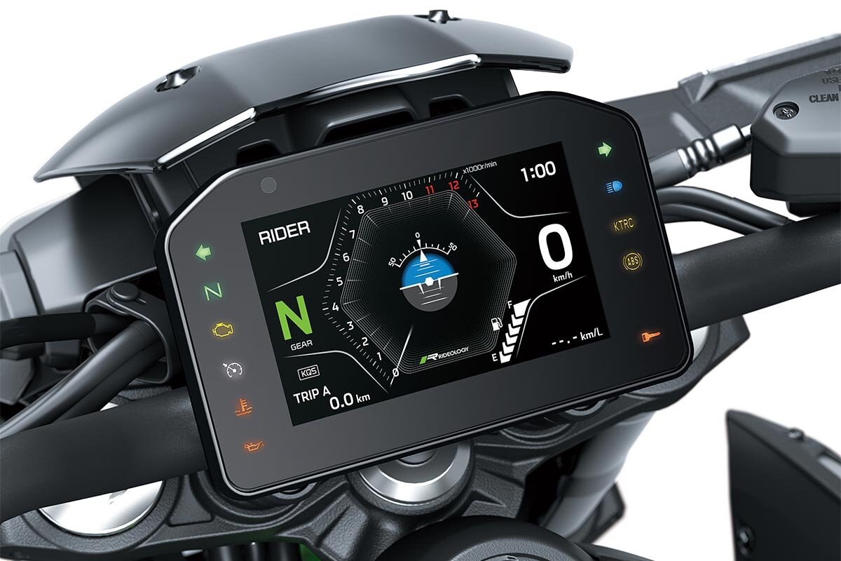 2025 Kawasaki Z900 Met. Matte Graphene Steel Gray / Met. Flat Spark Black / Candy Flat Blazed Green