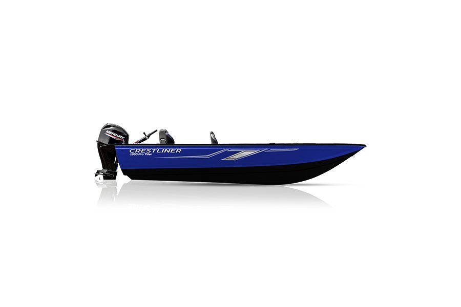 Crestliner 1850 PRO TILLER Black base True Blue accent