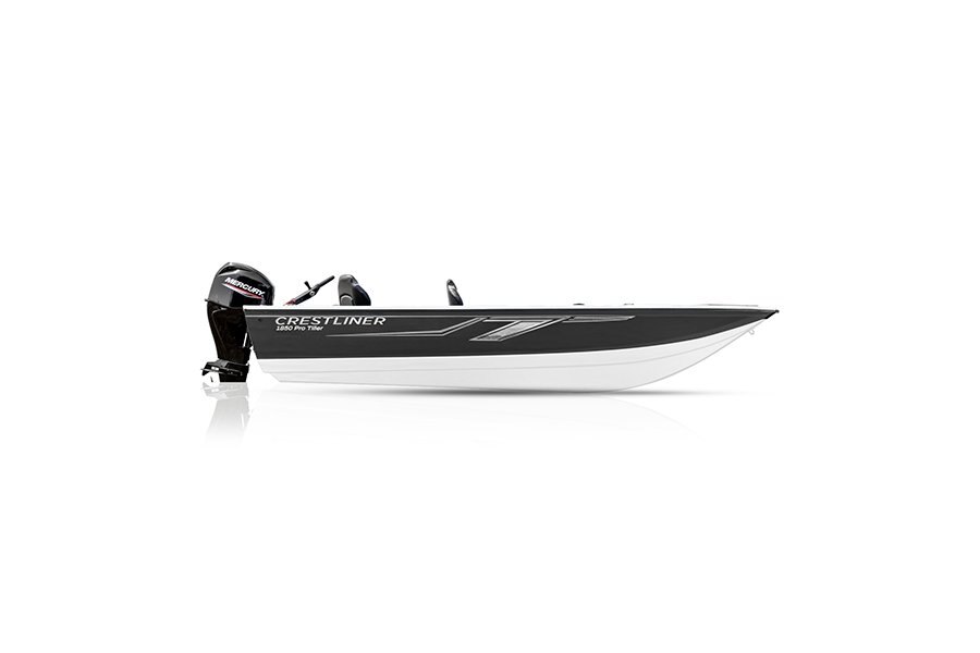 Crestliner 1850 PRO TILLER White base Gun Metal accent